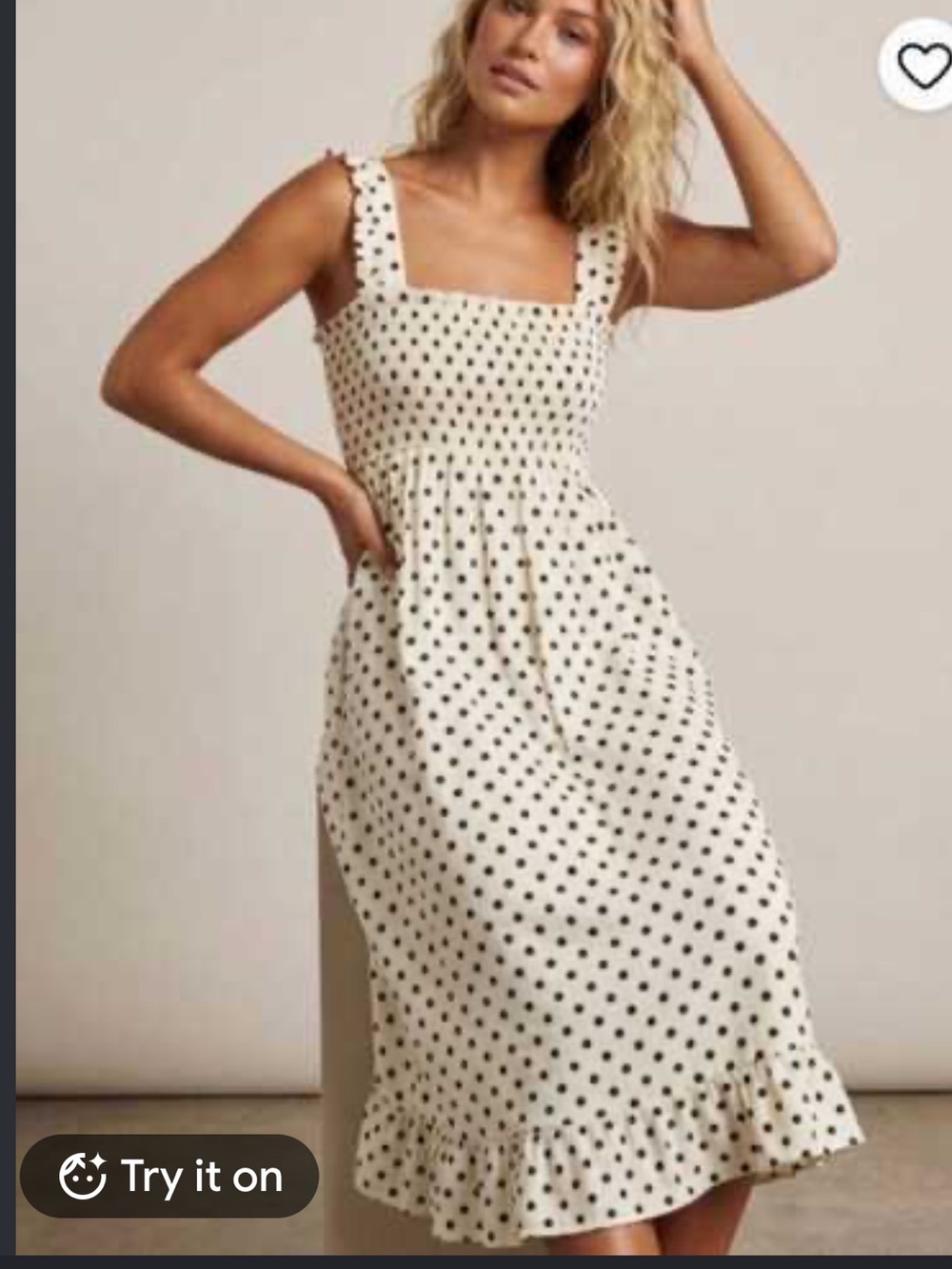 ZARA in Cream & Black polka dot dress Size XS Like New